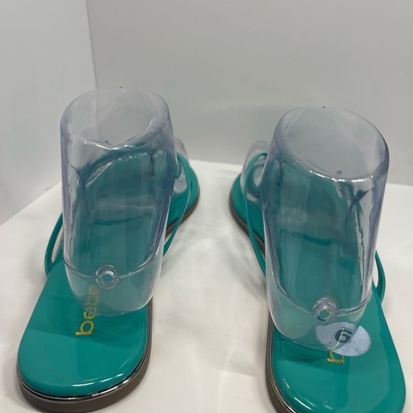 BEBE Women ILISTRA Thong Sandal FLIP FLOPS pool beach shoes Flats 9 Teal Gold - Picture 6 of 11